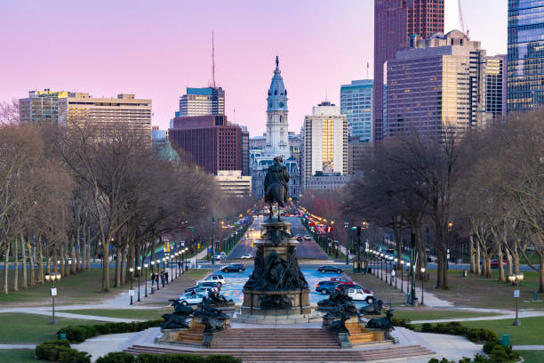 the Philadelphia skyline with City Hall